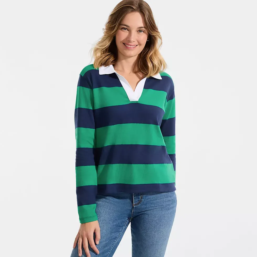 Women's Long Sleeve Mariner Johnny Collar Polo