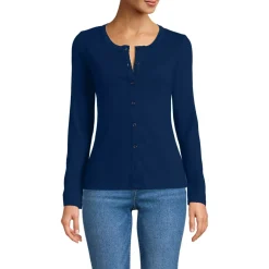 Women's Long Sleeve Micro Rib Button Through Cardigan
