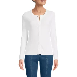 Women's Long Sleeve Micro Rib Button Through Cardigan