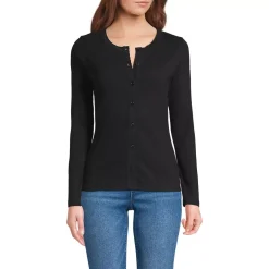 Women's Long Sleeve Micro Rib Button Through Cardigan