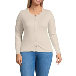 Women's Long Sleeve Micro Rib Button Through Cardigan