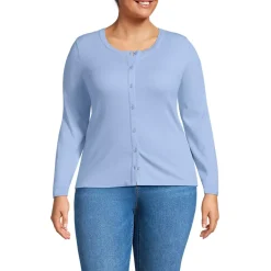 Women's Long Sleeve Micro Rib Button Through Cardigan