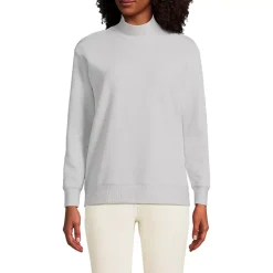 Women's Long Sleeve Ottoman Mock Pullover