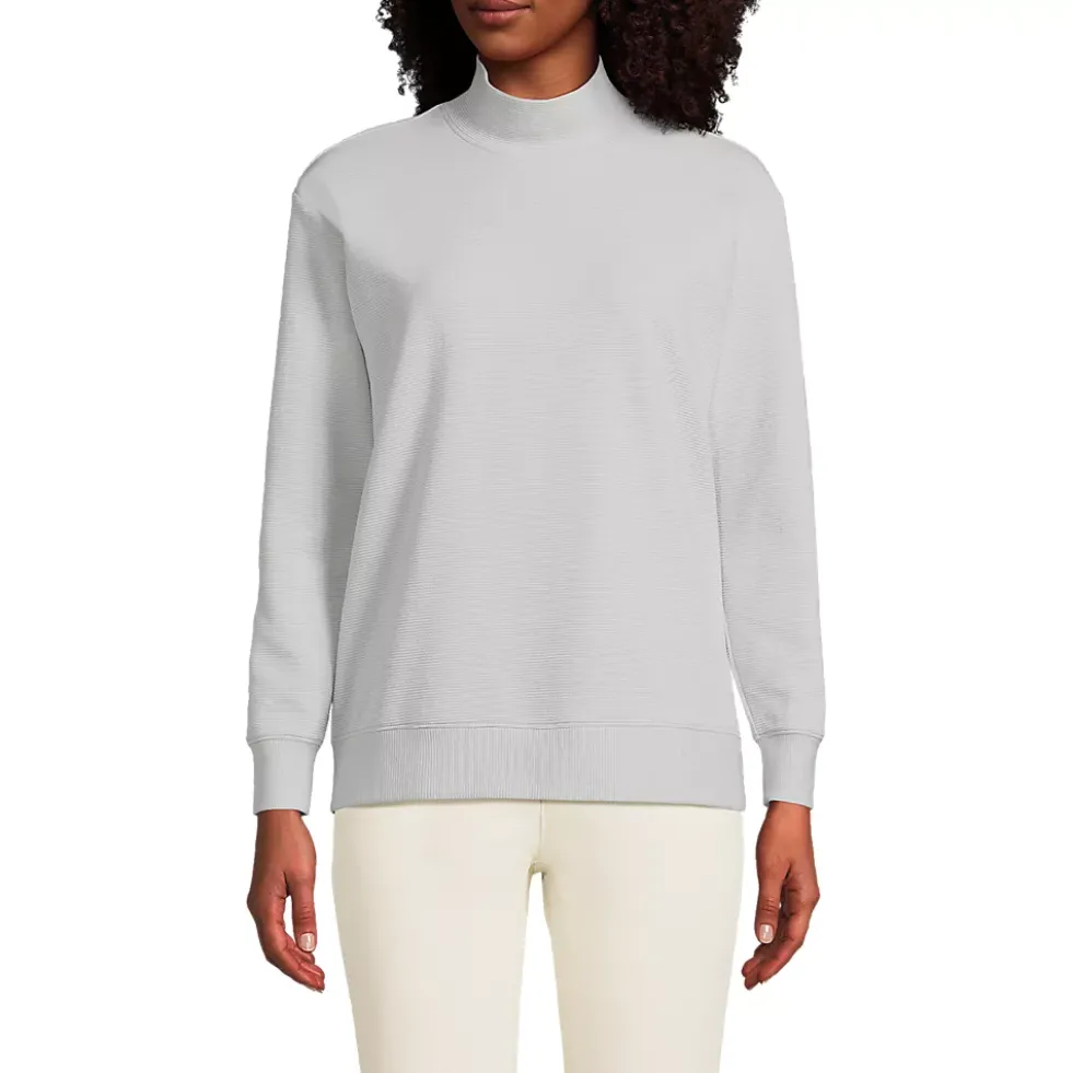 Women's Long Sleeve Ottoman Mock Pullover