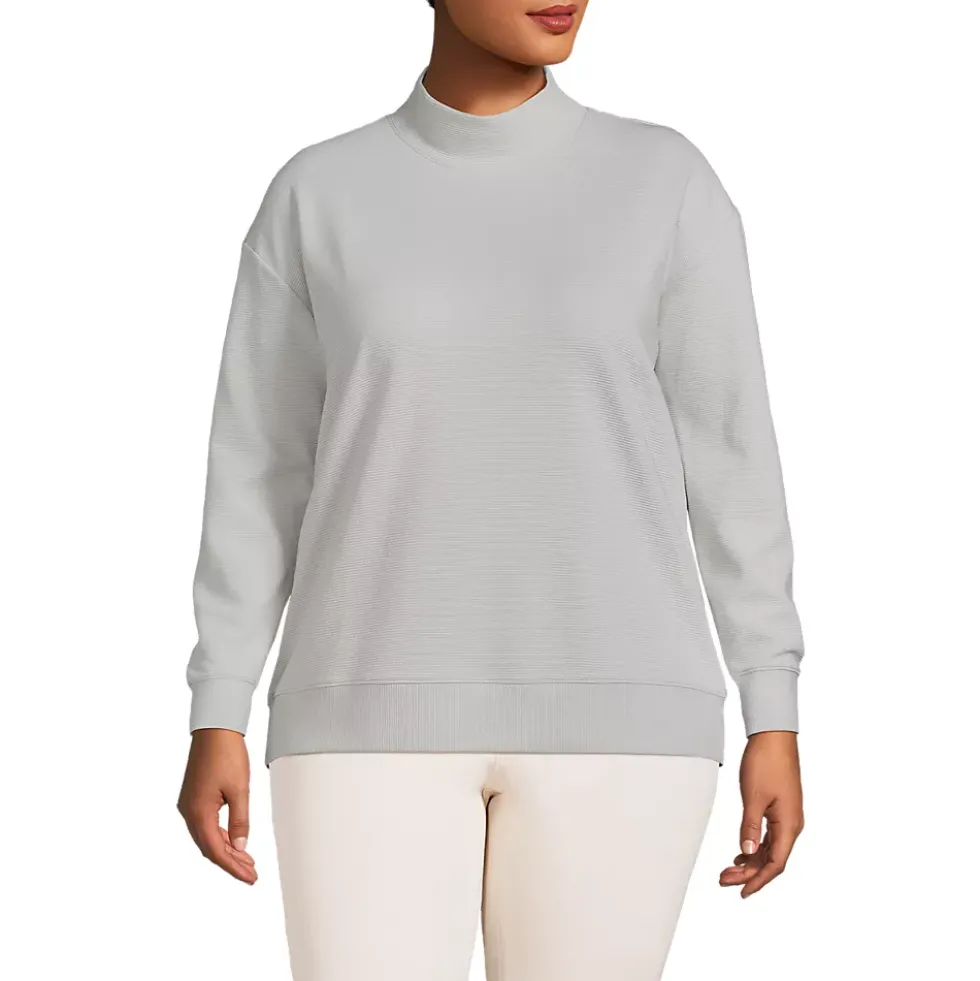Women's Long Sleeve Ottoman Mock Pullover