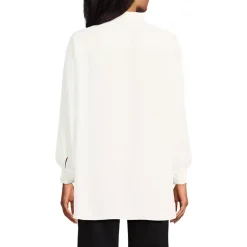 Women's Long Sleeve Oversized Satin Buttondown Tunic