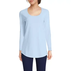Women's Long Sleeve Power Performance Scoop Neck Curved Hem Tunic Tee