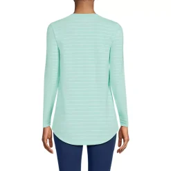 Women's Long Sleeve Power Performance Scoop Neck Curved Hem Tunic Tee