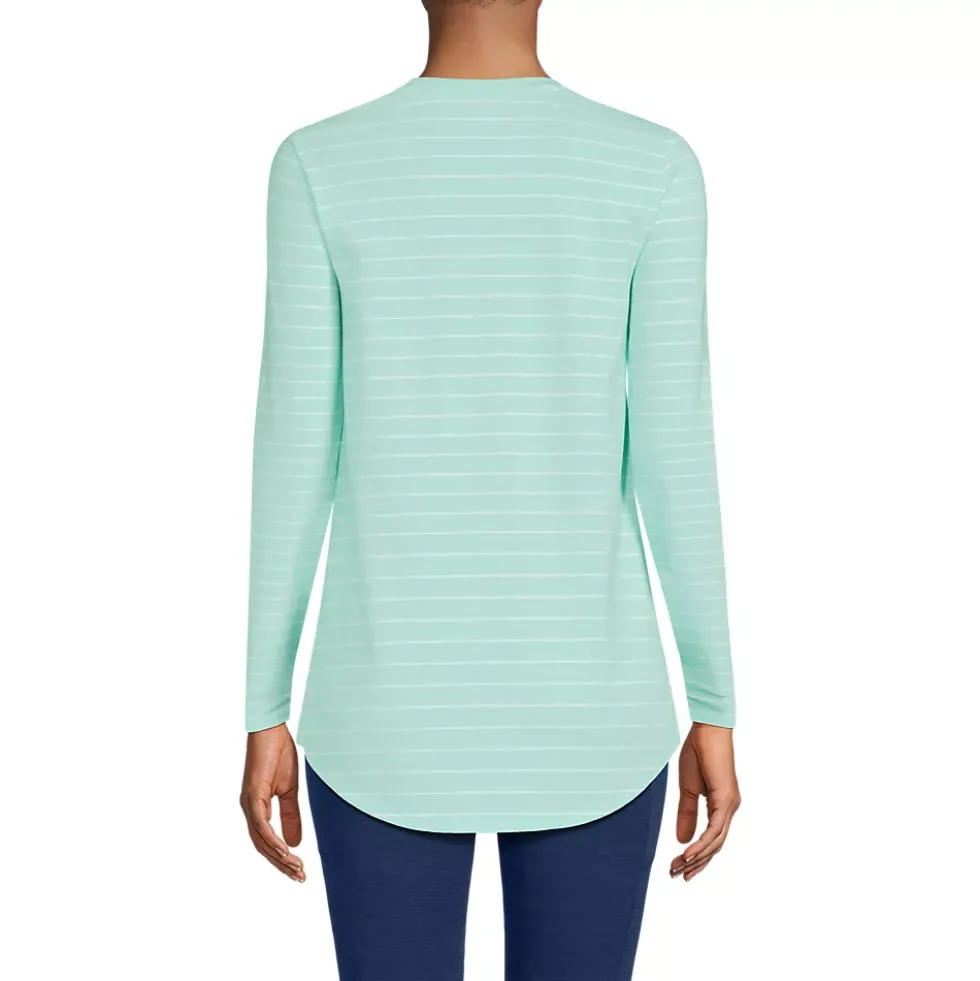 Women's Long Sleeve Power Performance Scoop Neck Curved Hem Tunic Tee