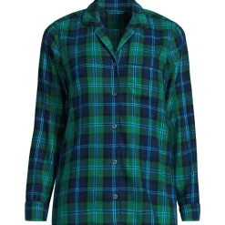 Women's Long Sleeve Print Flannel Pajama Top