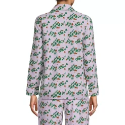 Women's Long Sleeve Print Flannel Pajama Top