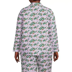 Women's Long Sleeve Print Flannel Pajama Top