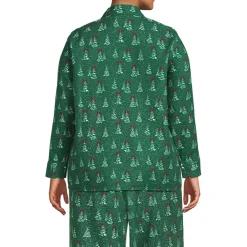 Women's Long Sleeve Print Flannel Pajama Top