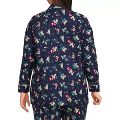 Women's Long Sleeve Print Flannel Pajama Top