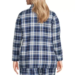 Women's Long Sleeve Print Flannel Pajama Top