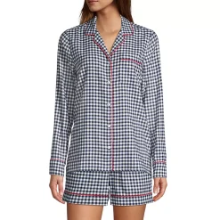 Women's Long Sleeve Print Flannel Pajama Top