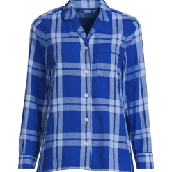Women's Long Sleeve Print Flannel Pajama Top