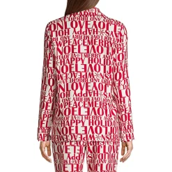 Women's Long Sleeve Print Flannel Pajama Top