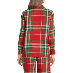 Women's Long Sleeve Print Flannel Pajama Top