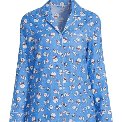 Women's Long Sleeve Print Flannel Pajama Top