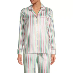 Women's Long Sleeve Print Flannel Pajama Top