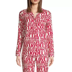 Women's Long Sleeve Print Flannel Pajama Top
