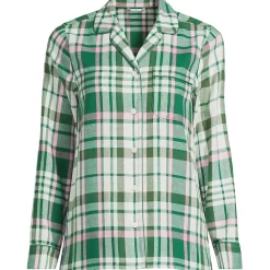 Women's Long Sleeve Print Flannel Pajama Top
