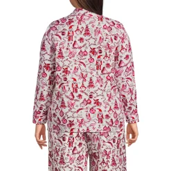 Women's Long Sleeve Print Flannel Pajama Top