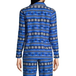 Women's Long Sleeve Print Flannel Pajama Top