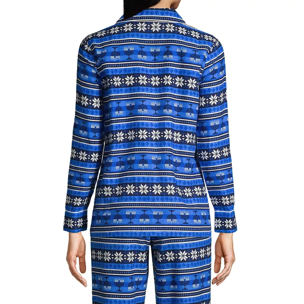 Women's Long Sleeve Print Flannel Pajama Top