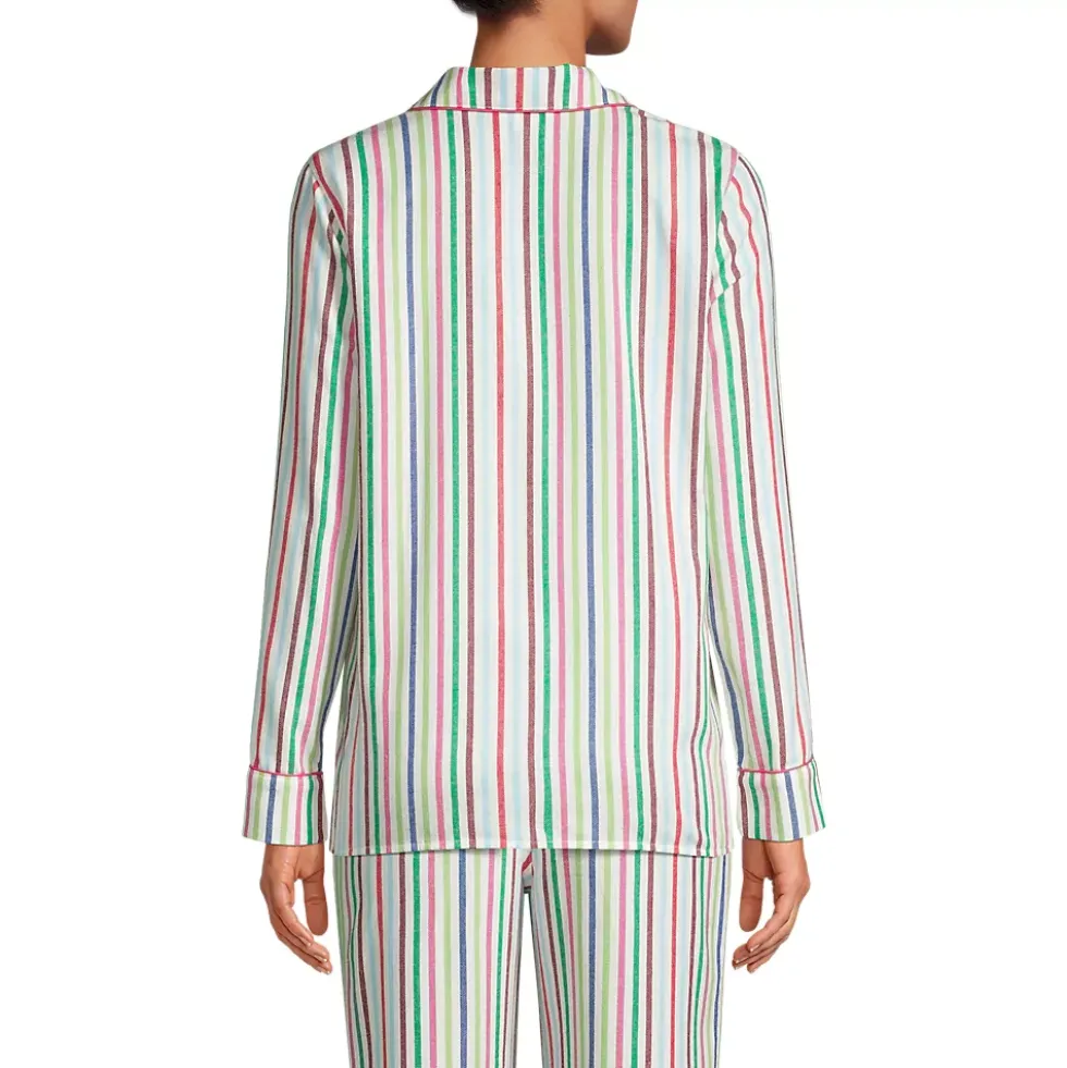 Women's Long Sleeve Print Flannel Pajama Top