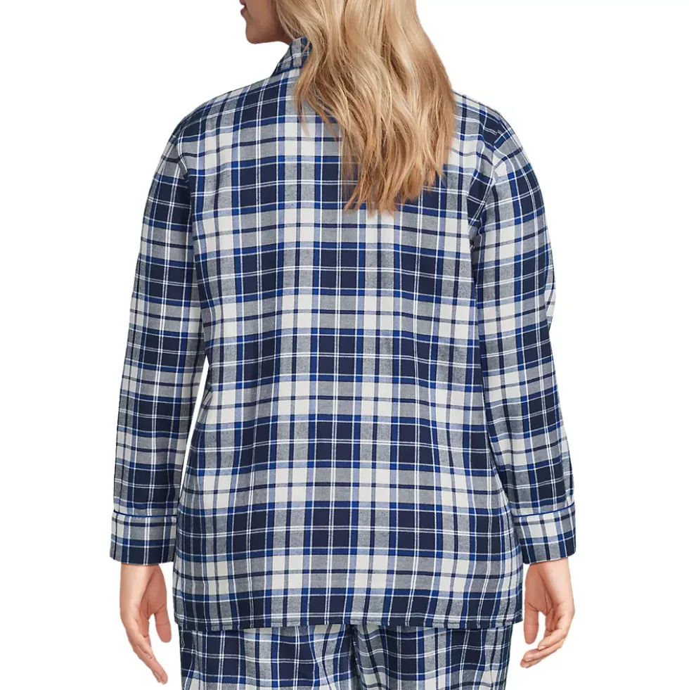 Women's Long Sleeve Print Flannel Pajama Top