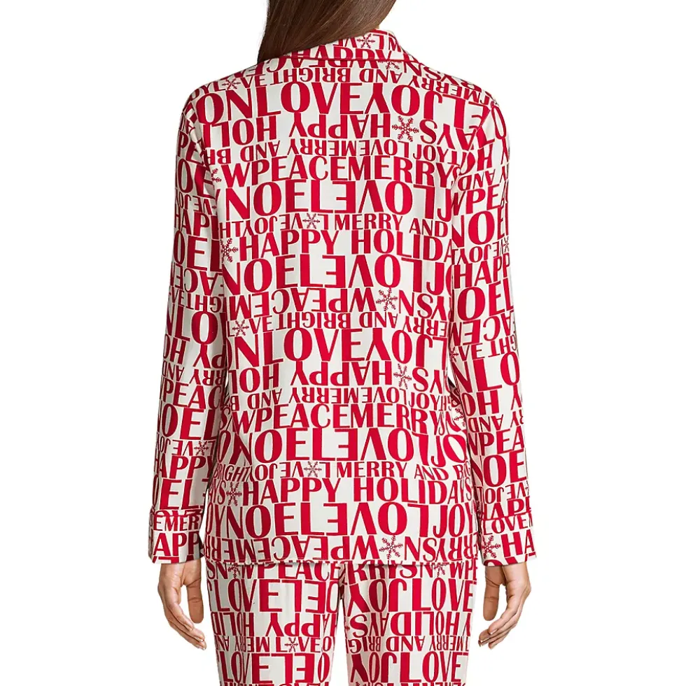 Women's Long Sleeve Print Flannel Pajama Top