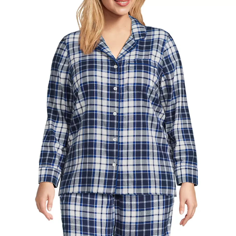 Women's Long Sleeve Print Flannel Pajama Top