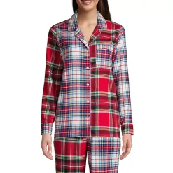 Women's Long Sleeve Print Flannel Pajama Top