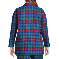Women's Long Sleeve Print Flannel Pajama Top