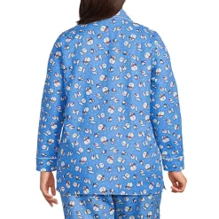 Women's Long Sleeve Print Flannel Pajama Top