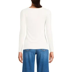 Women's Long Sleeve Rib Square Neck Tee