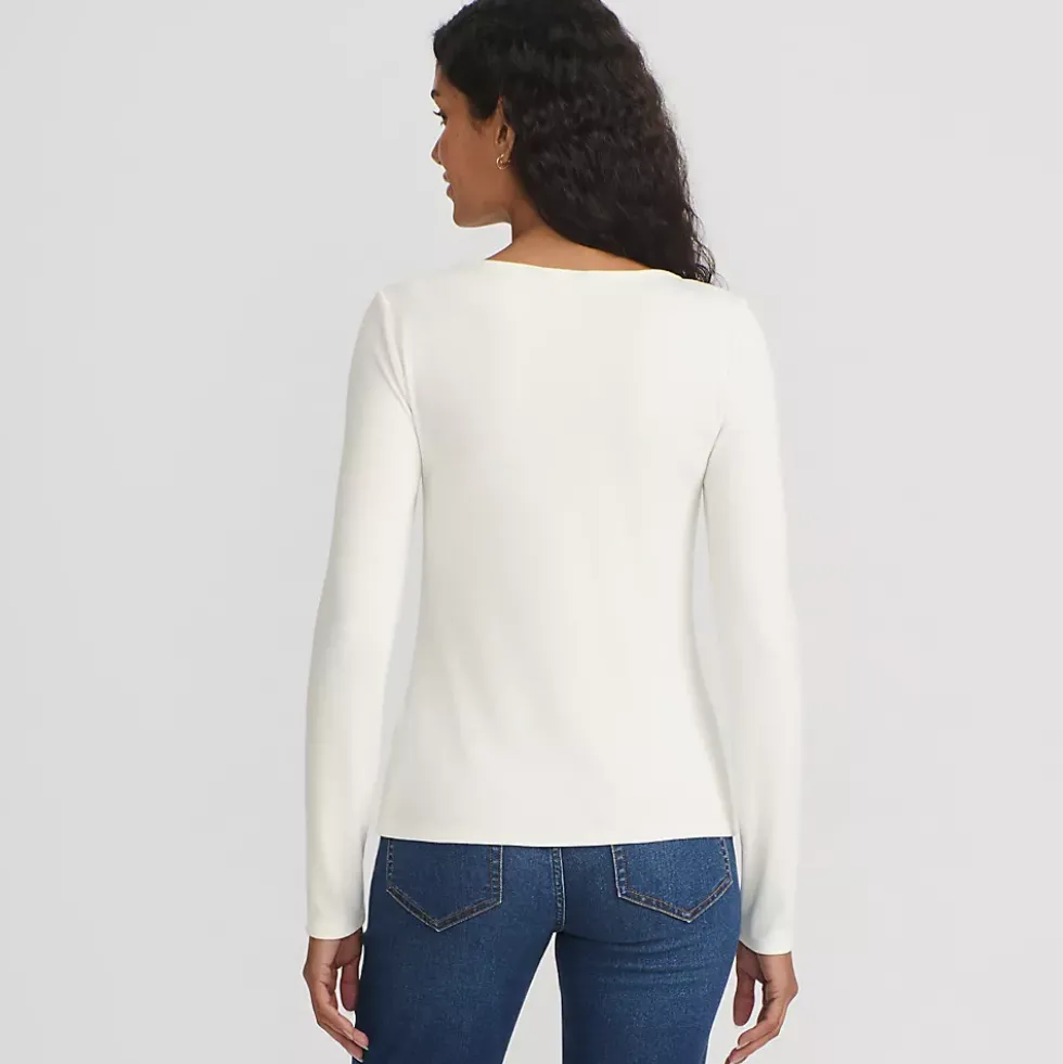 Women's Long Sleeve Rib Square Neck Tee