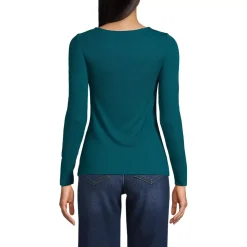 Women's Long Sleeve Rib Square Neck Tee