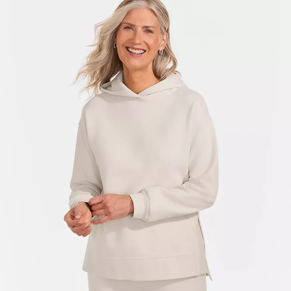 Women's Long Sleeve Serious Sweats Hooded Tunic Sweatshirt