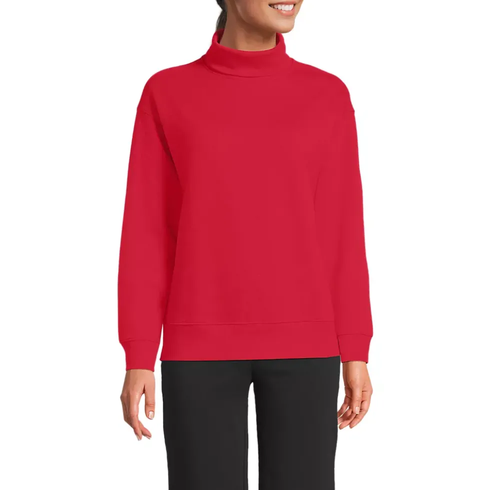 Women's Long Sleeve Serious Sweats Mock Neck Sweatshirt