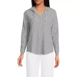 Women's Long Sleeve Slub Hooded Popover