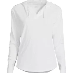 Women's Long Sleeve Slub Hooded Popover