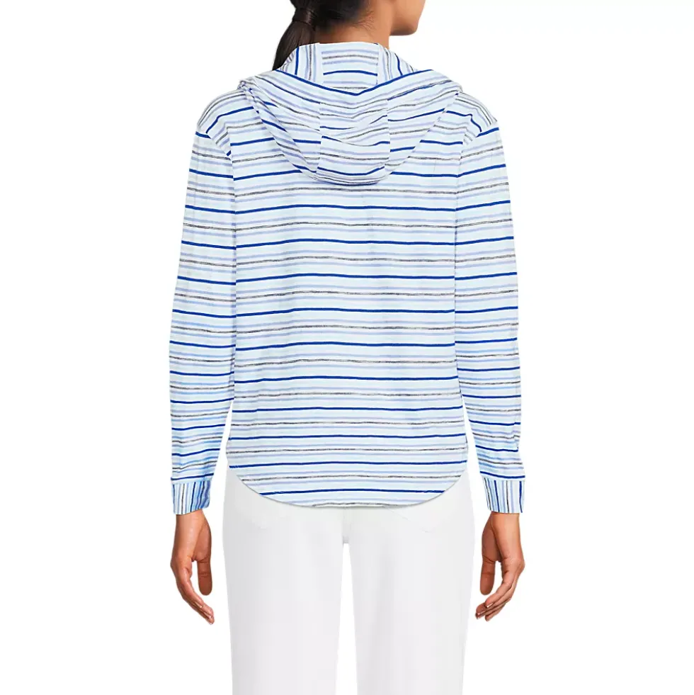 Women's Long Sleeve Slub Hooded Popover