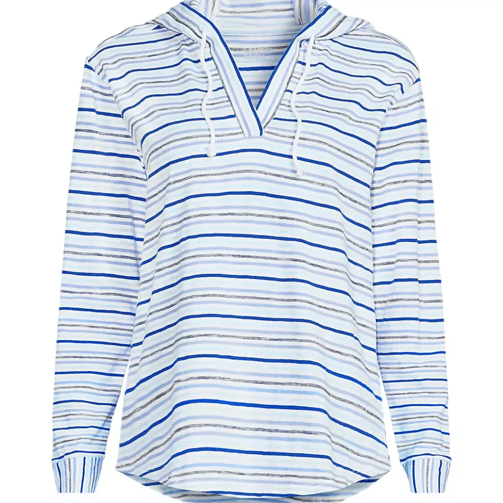Women's Long Sleeve Slub Hooded Popover