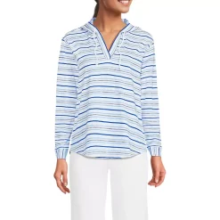 Women's Long Sleeve Slub Hooded Popover