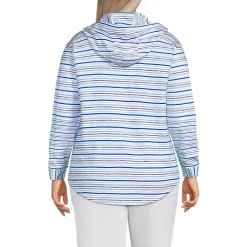 Women's Long Sleeve Slub Hooded Popover