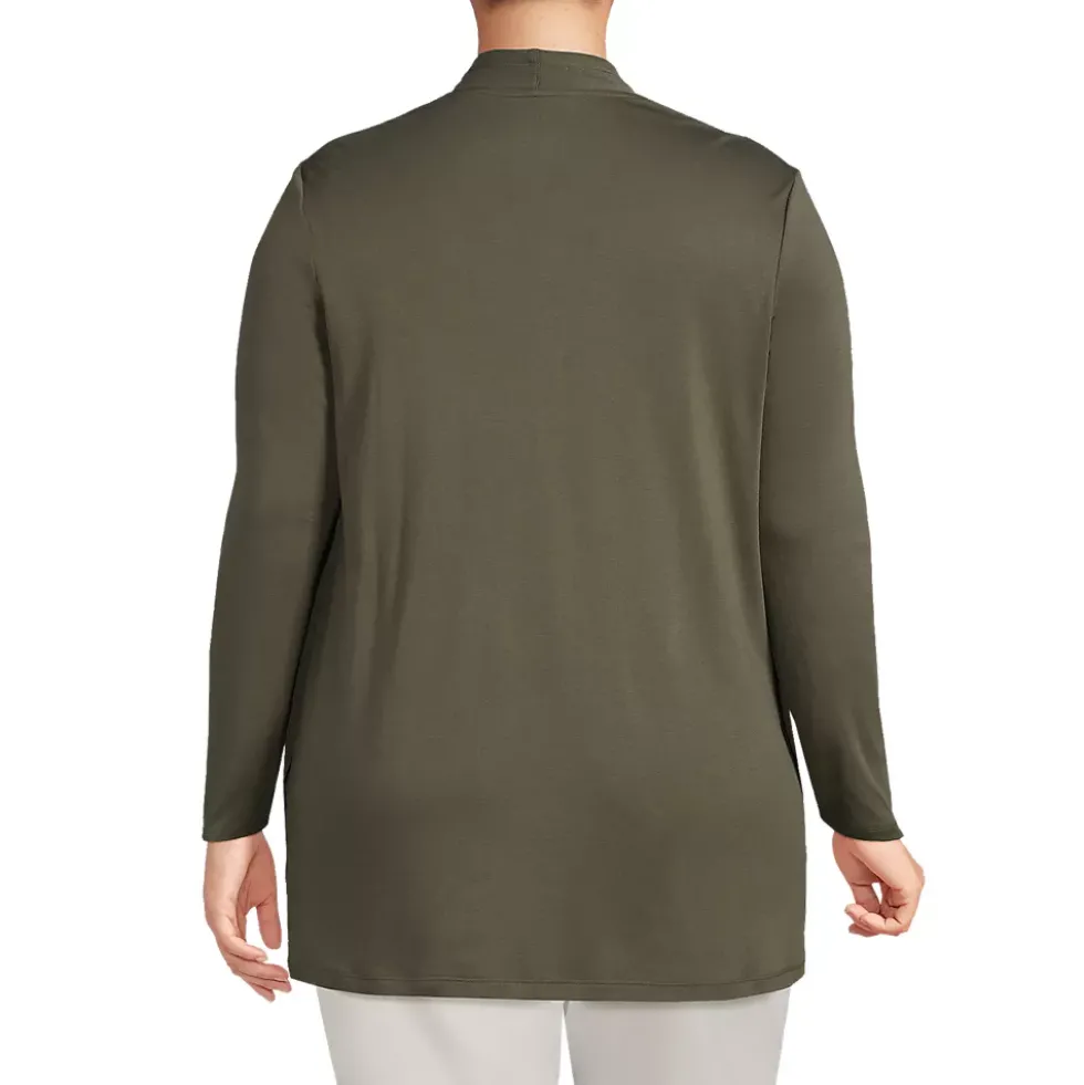Women's Long Sleeve Supima Micro Modal Open Cardigan Tunic