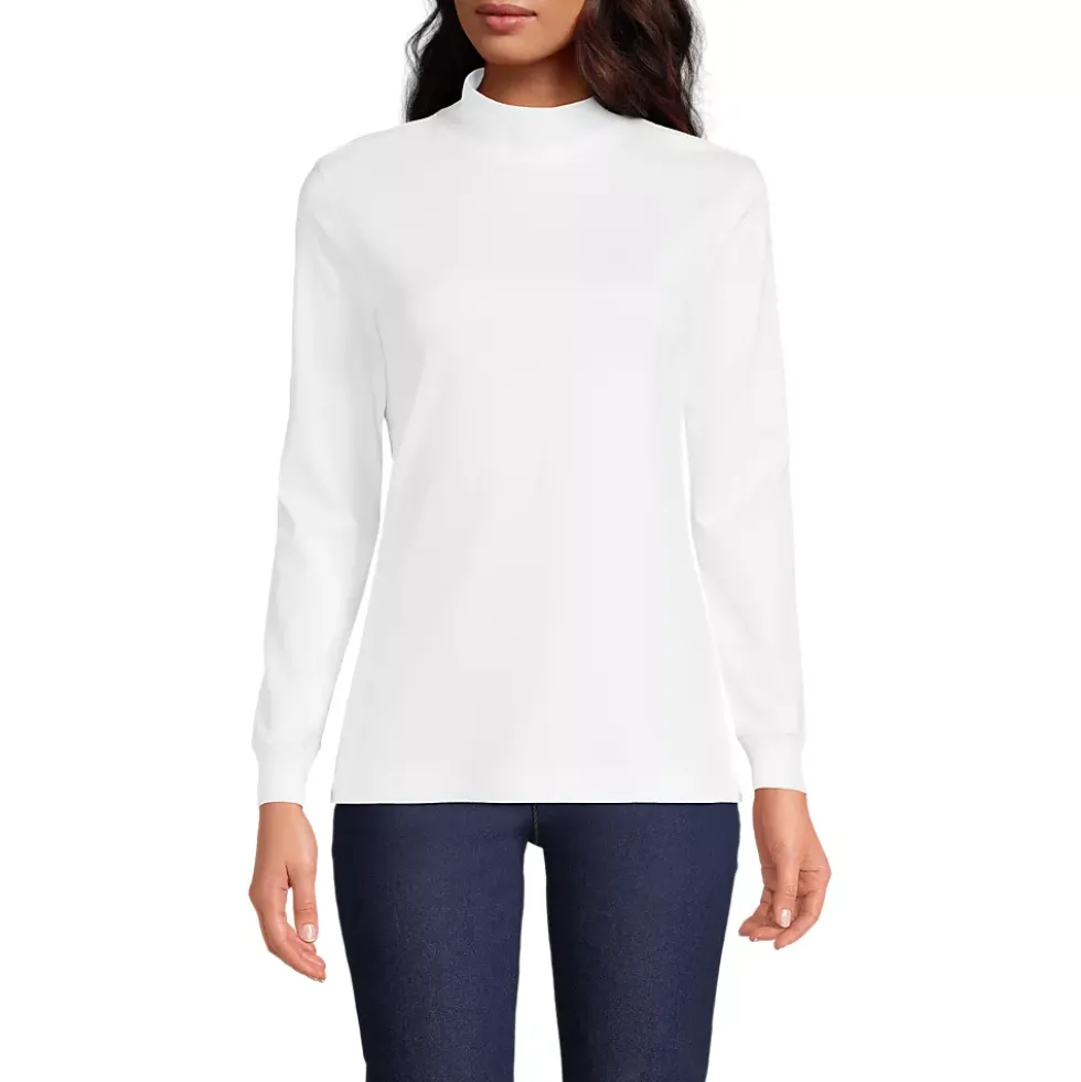 Women's Long Sleeve Supima Mock Turtleneck